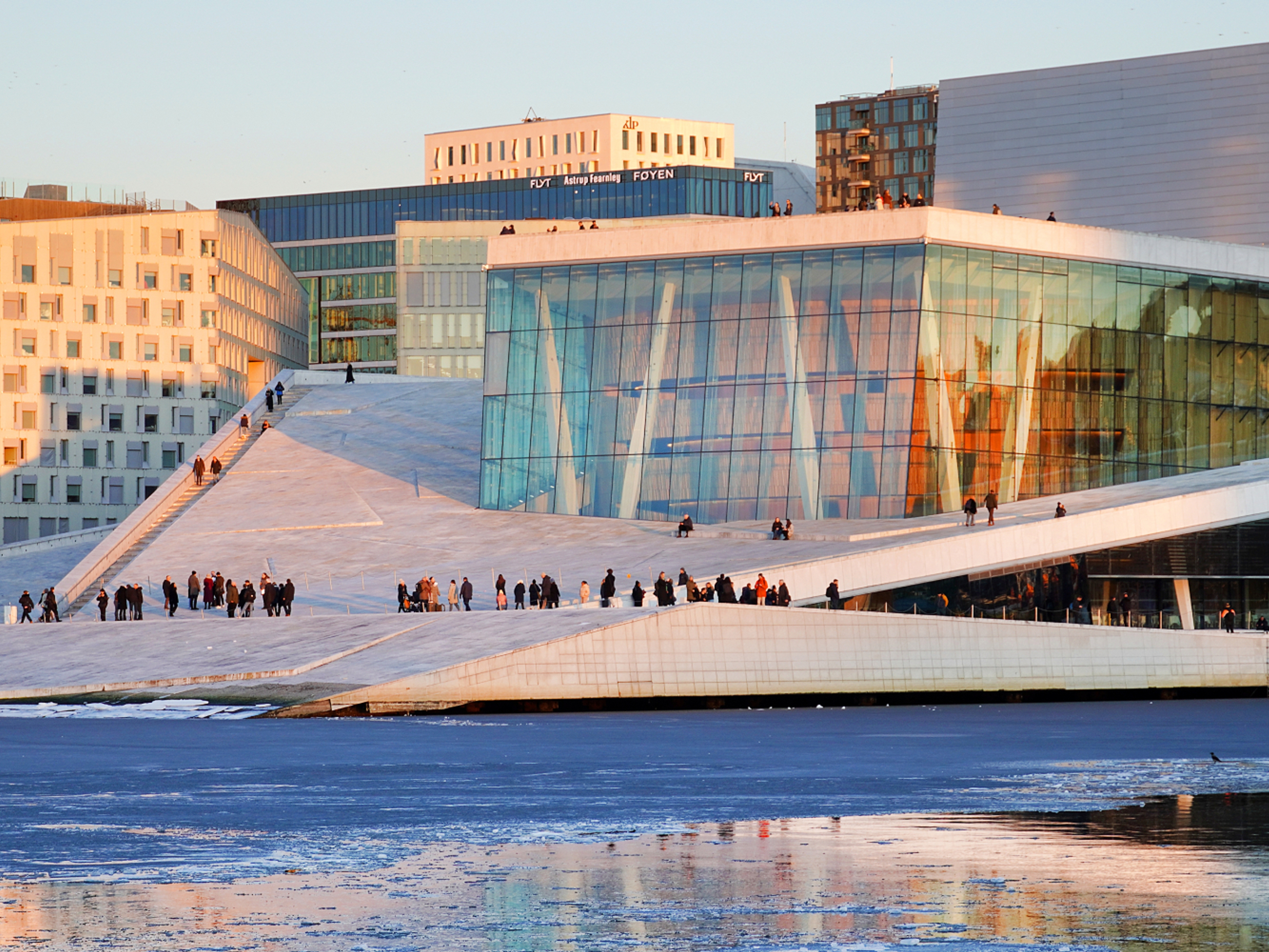 Oslo opera house in Winter.