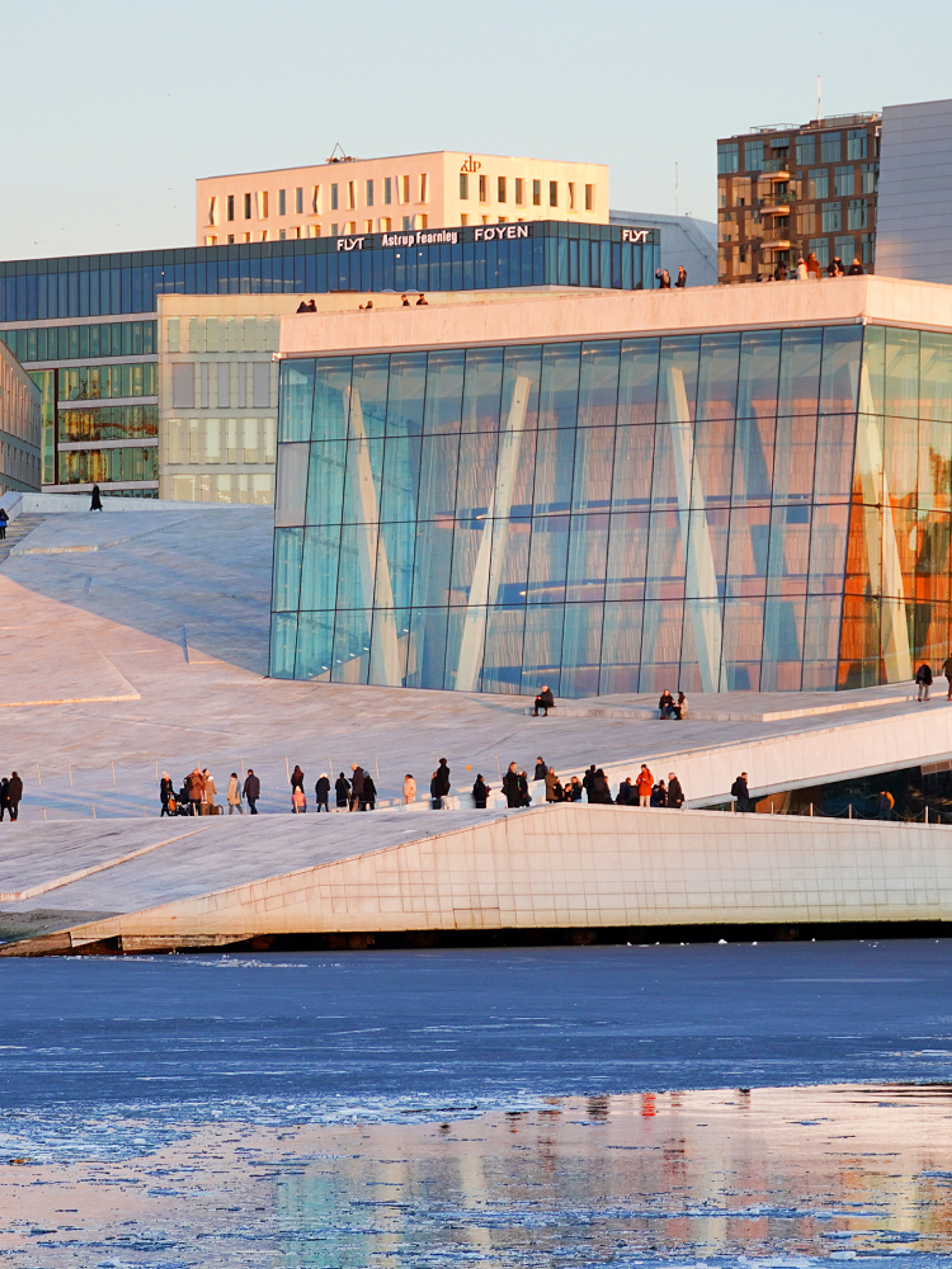 Oslo opera house in Winter.