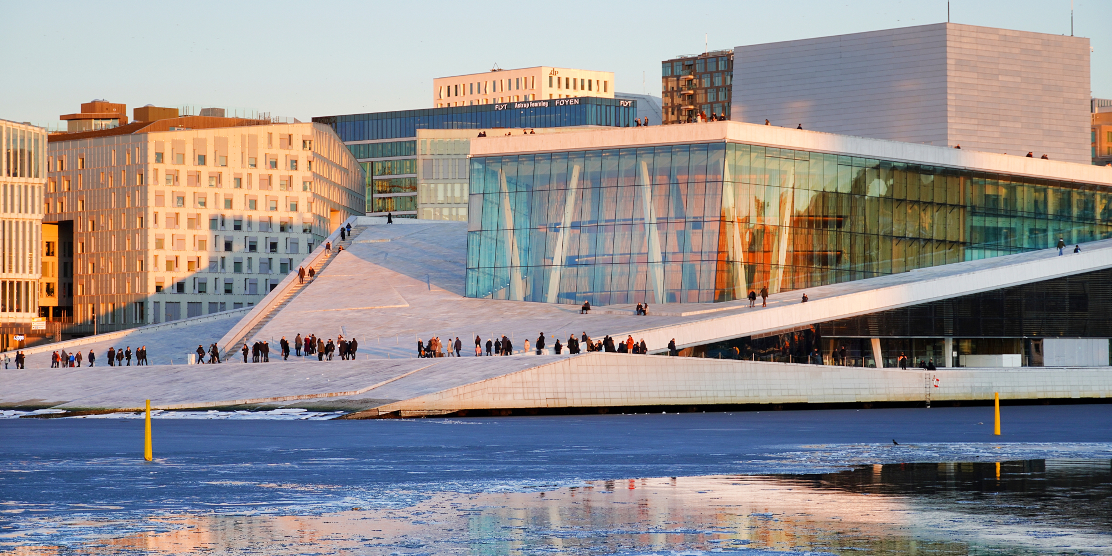 Oslo opera house in Winter.