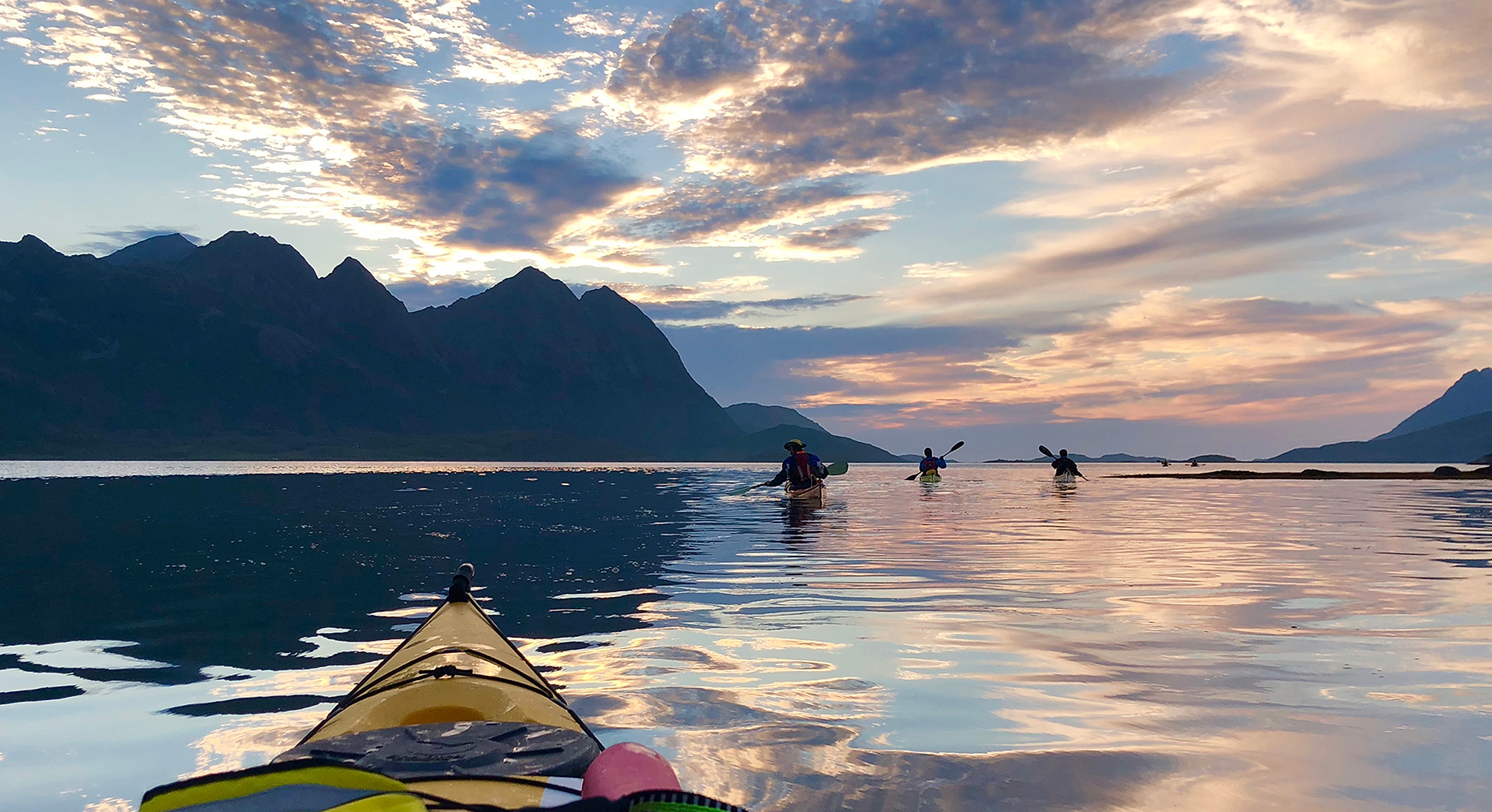 Kayaking in Vesterålen, Northern Norway.