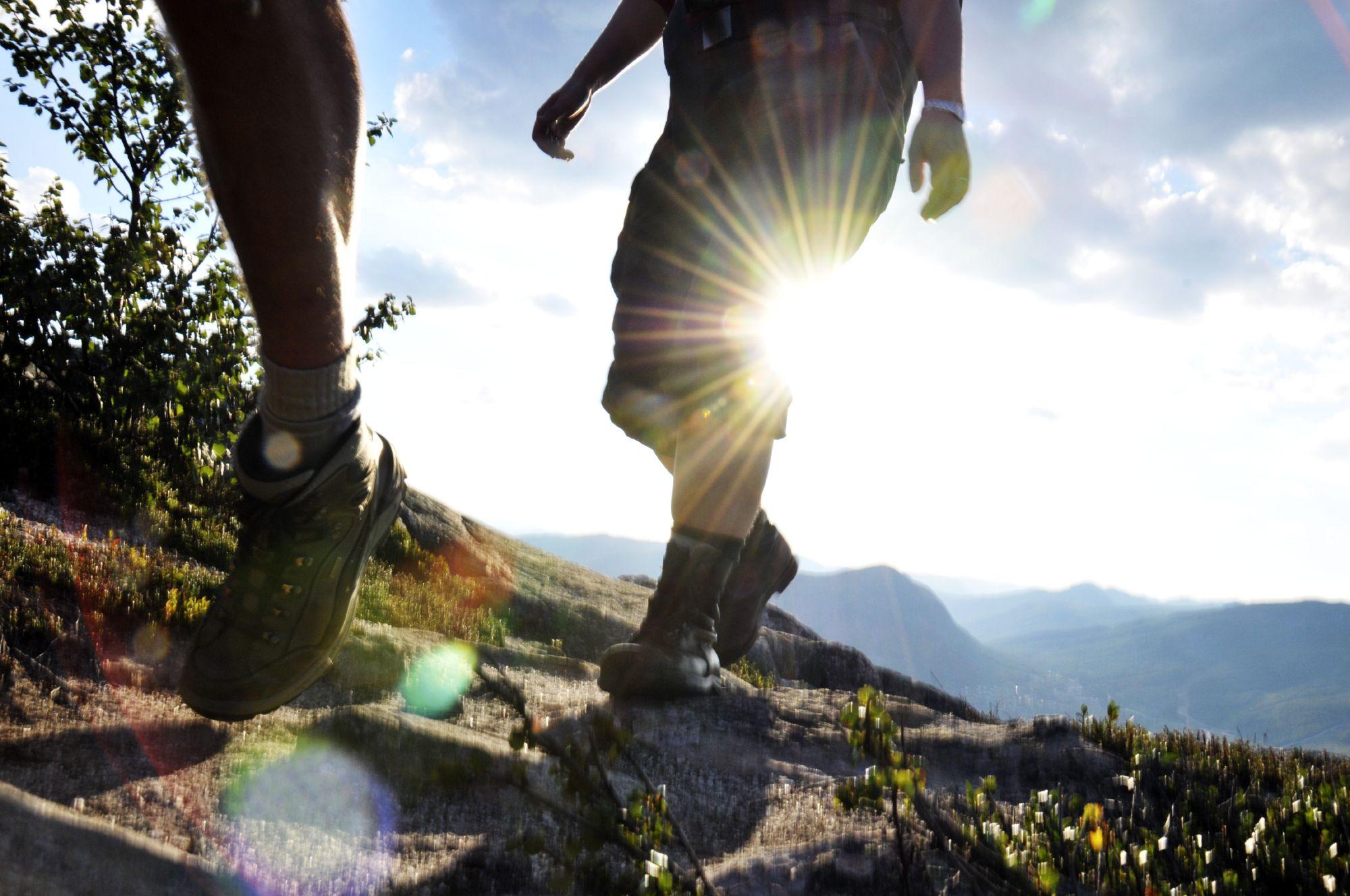 People hiking in the mountains in Hovden in Setesdal, Southern Norway
