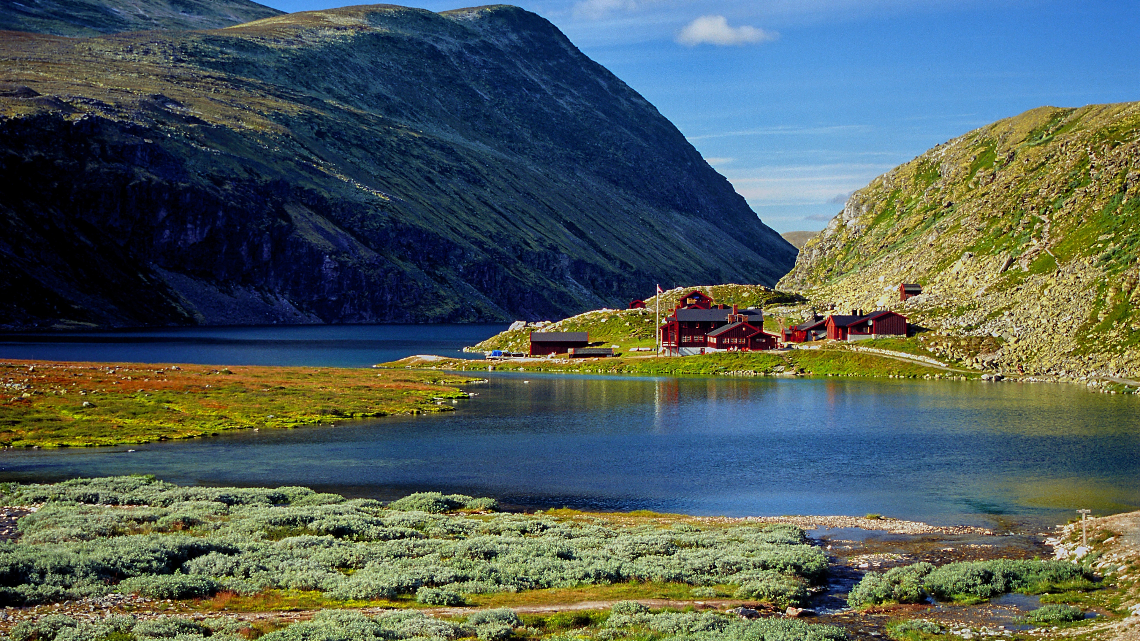 Rondvassbu in Rondane, Eastern Norway, in mountainous landscape.