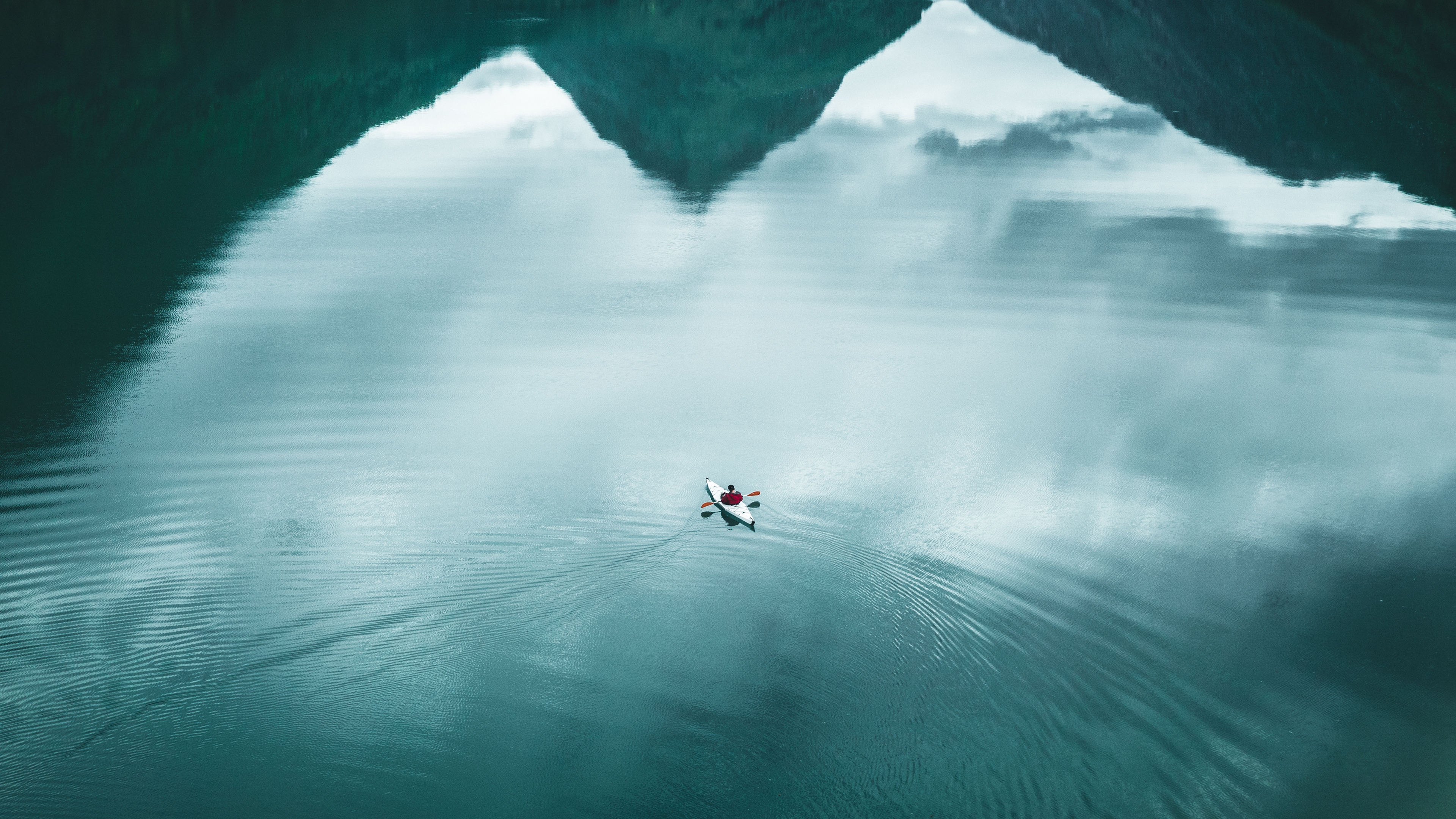 Paddling the Breimsvatnet lake in Nordfjord, Fjord Norway