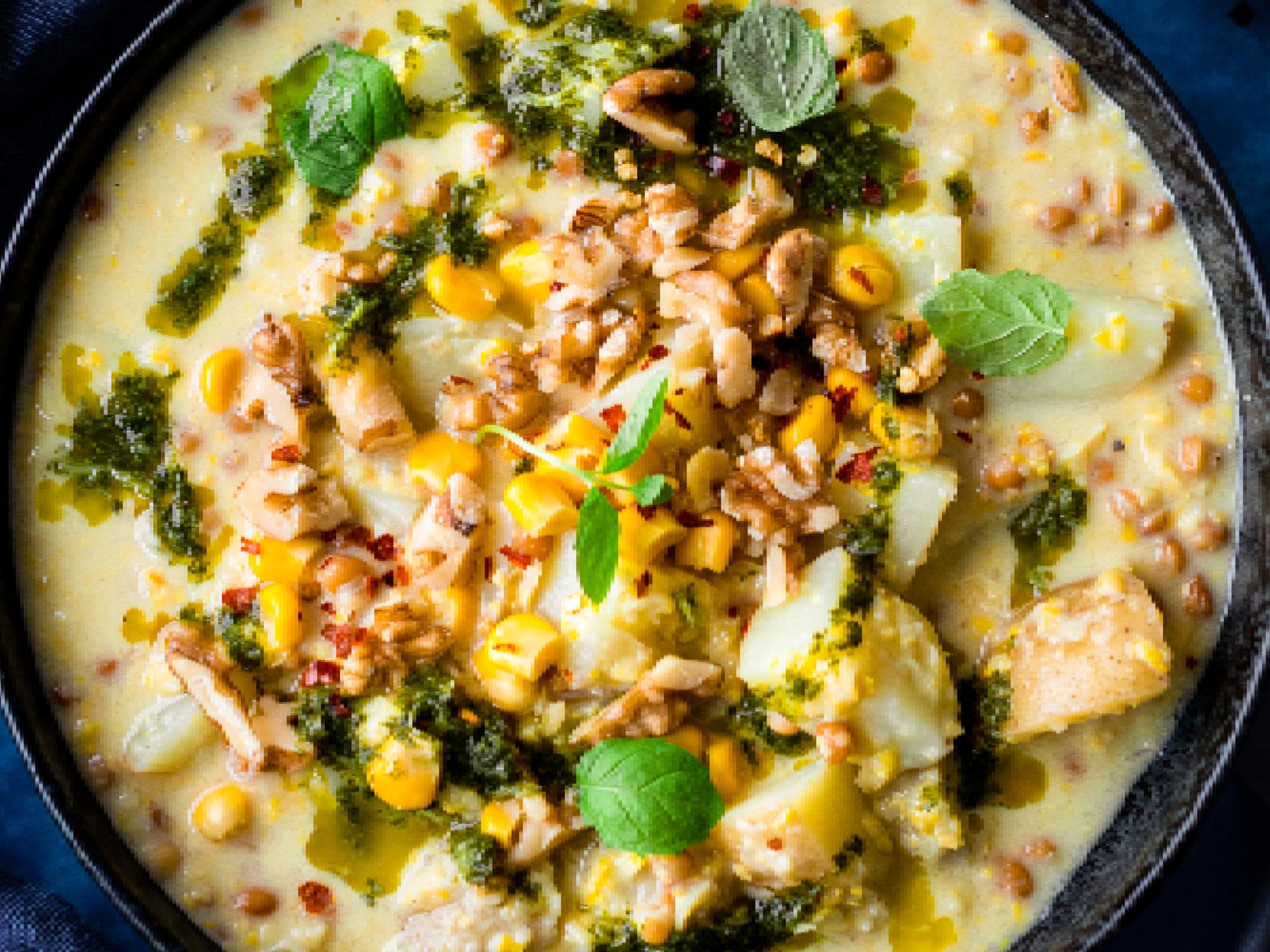 A Spicy potato stew made by cookbook author Hanne-Lene Dahlgren