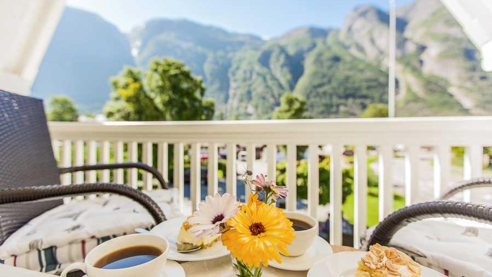 Breakfast at Vik Pensjonat og hytter in Eidfjord, Fjord-Norway