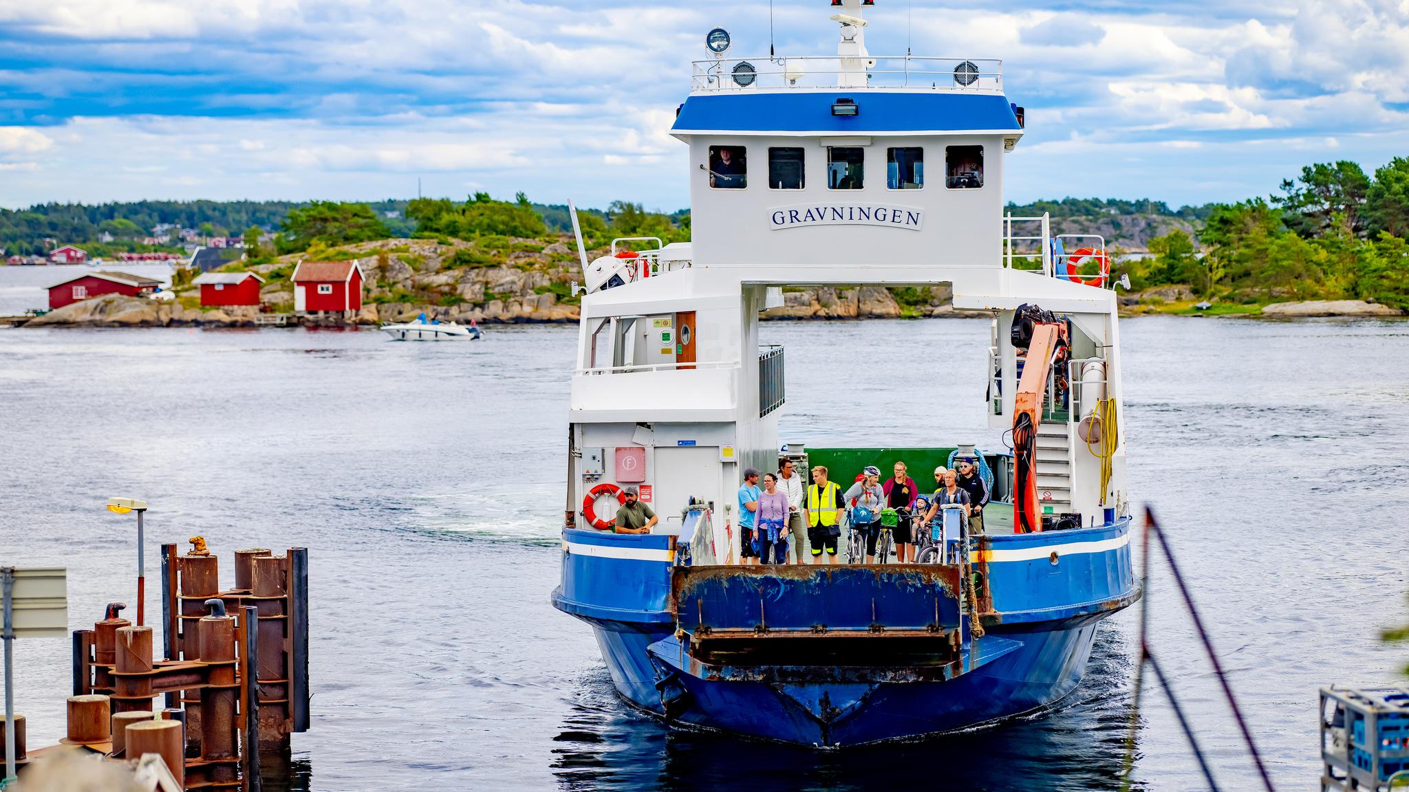 People on a ferry in Skjærhalden, Hvaler