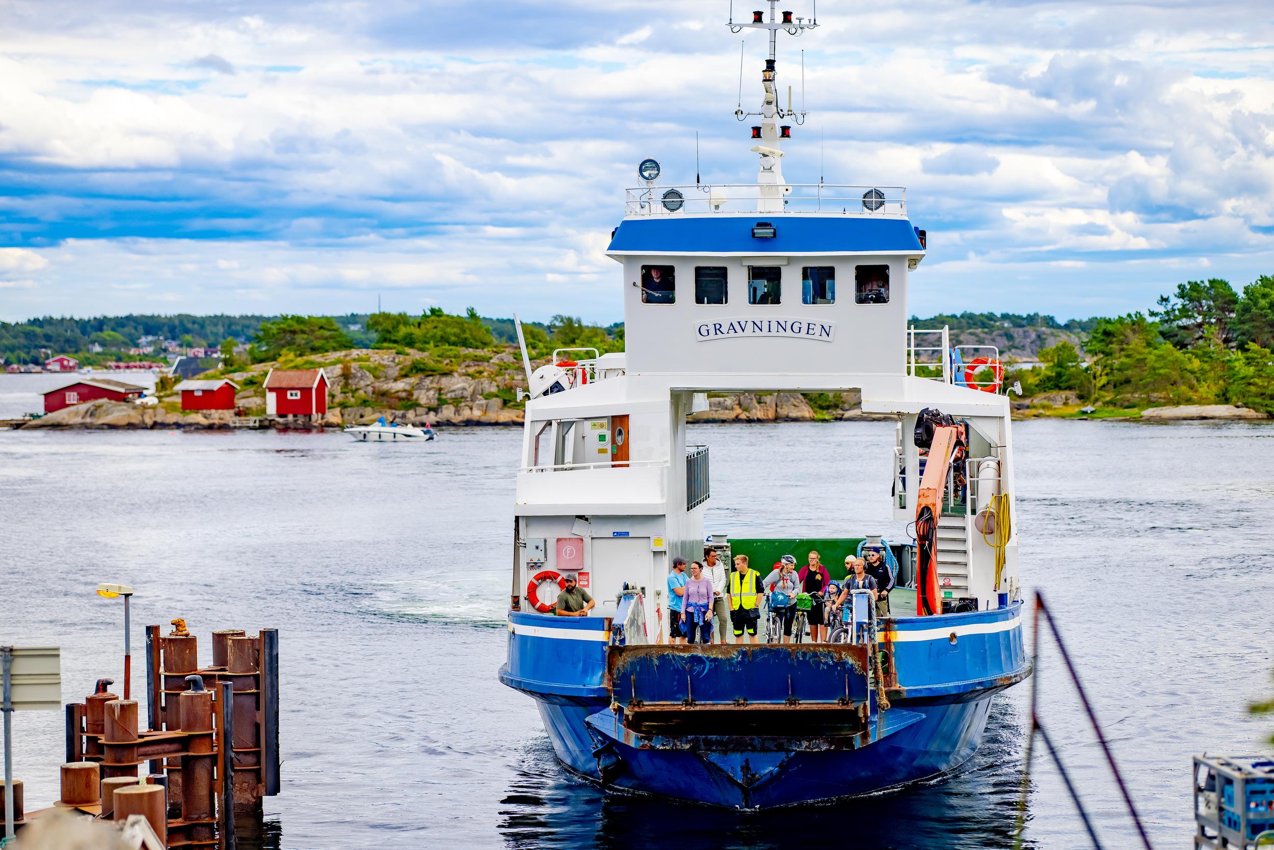 People on a ferry in Skjærhalden, Hvaler