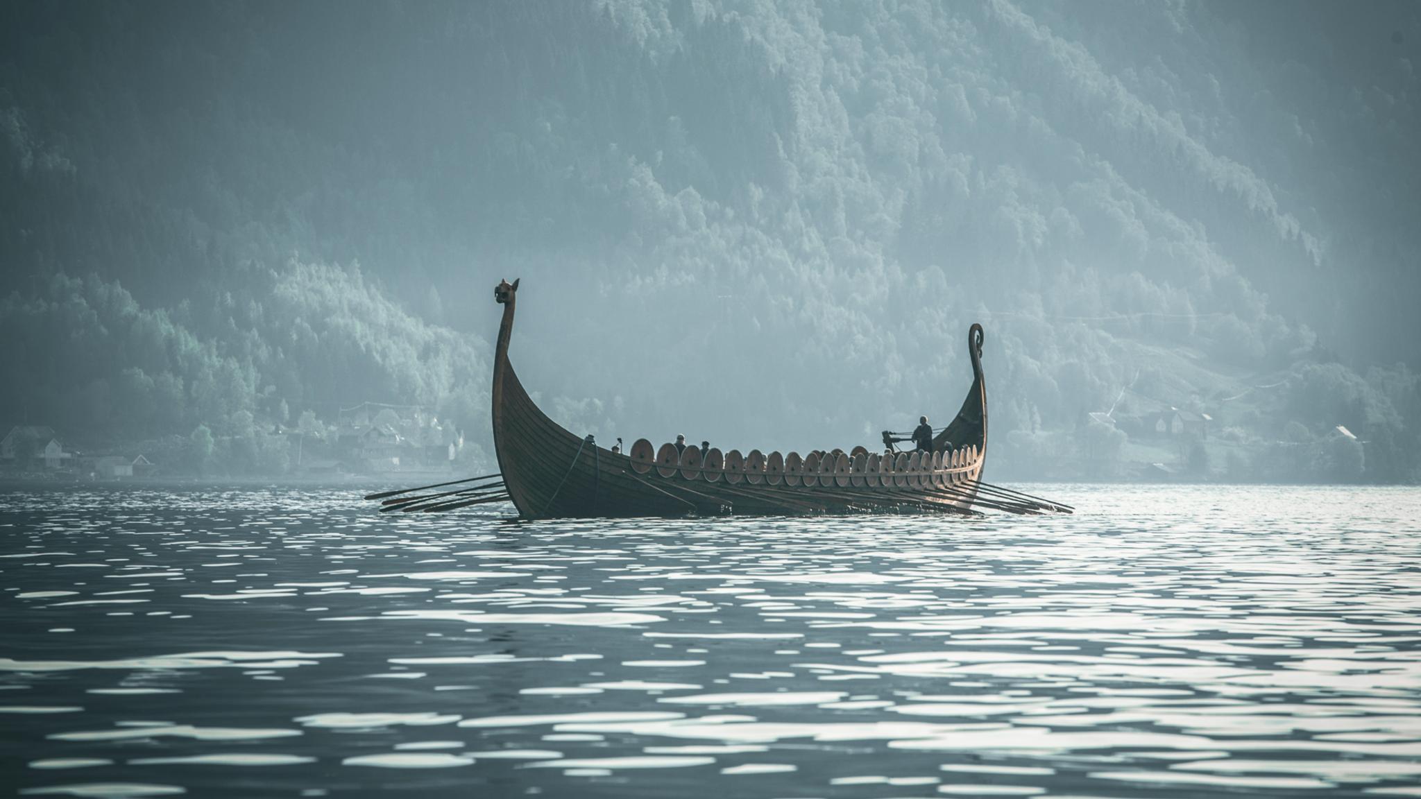 Myklebust viking ship in Nordfjord