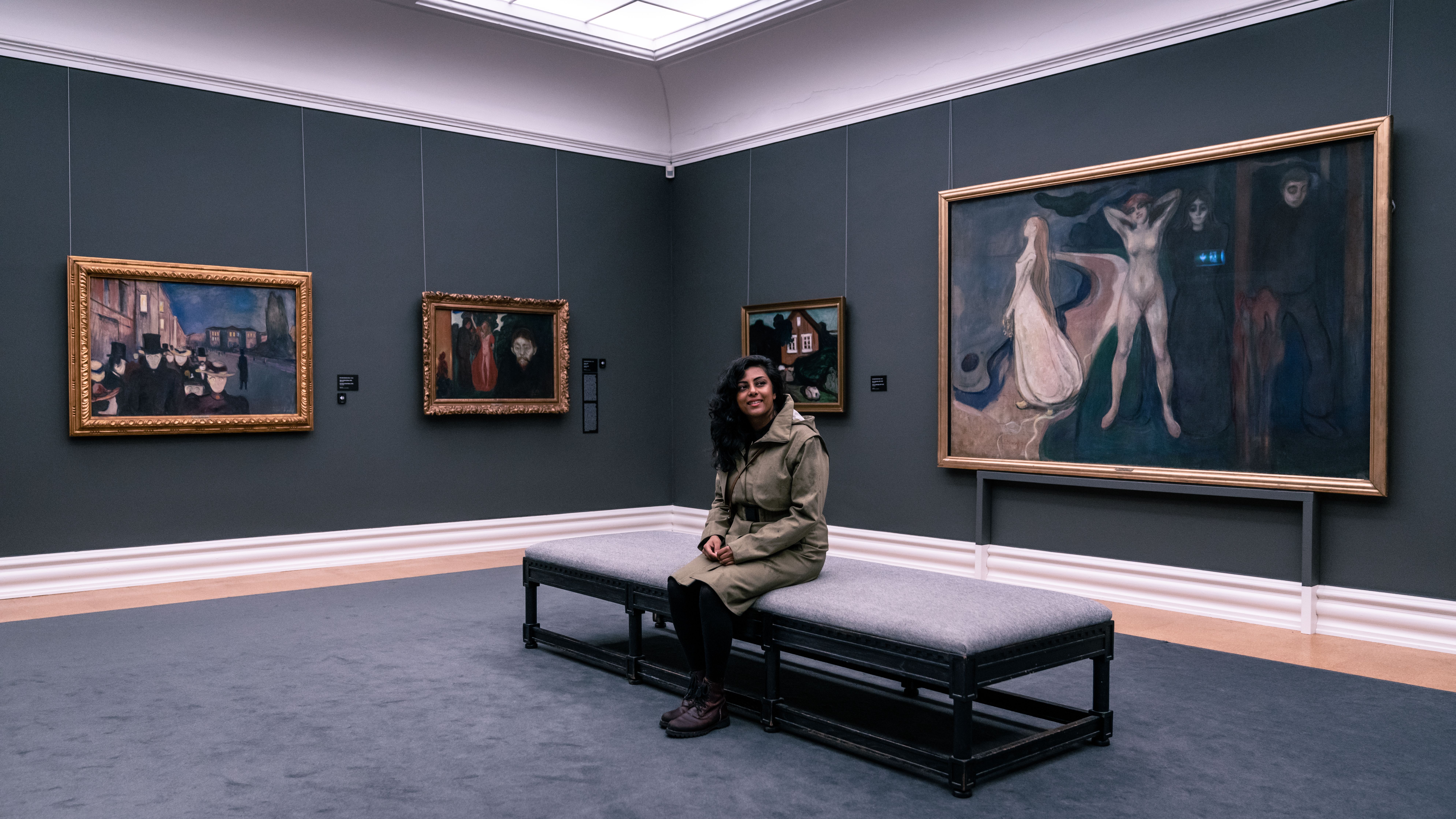 A woman inside KODE Art Museums and Composer Homes in Bergen