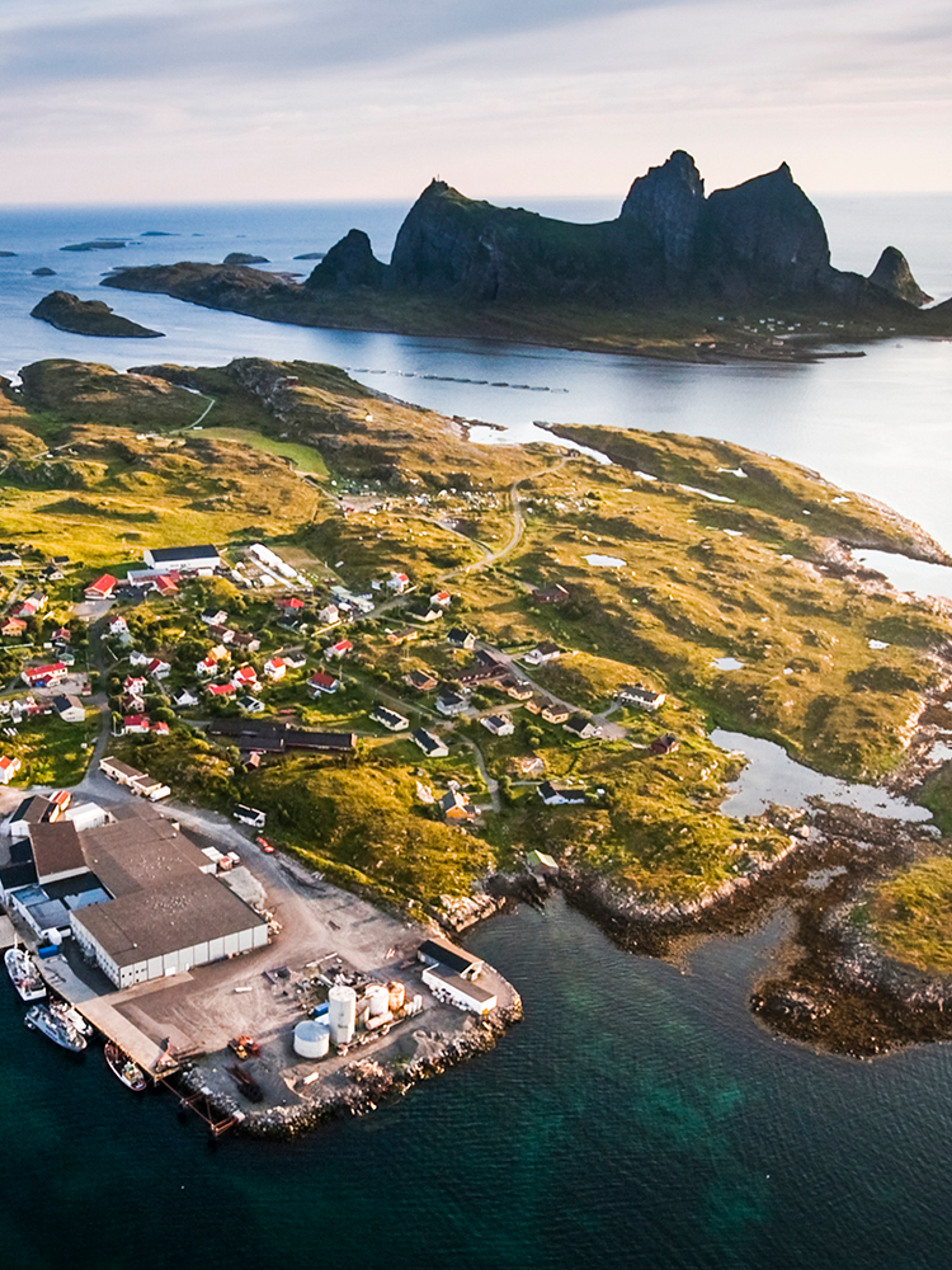 Fotografia aerea di Træna nello Helgeland, Norvegia settentrionale