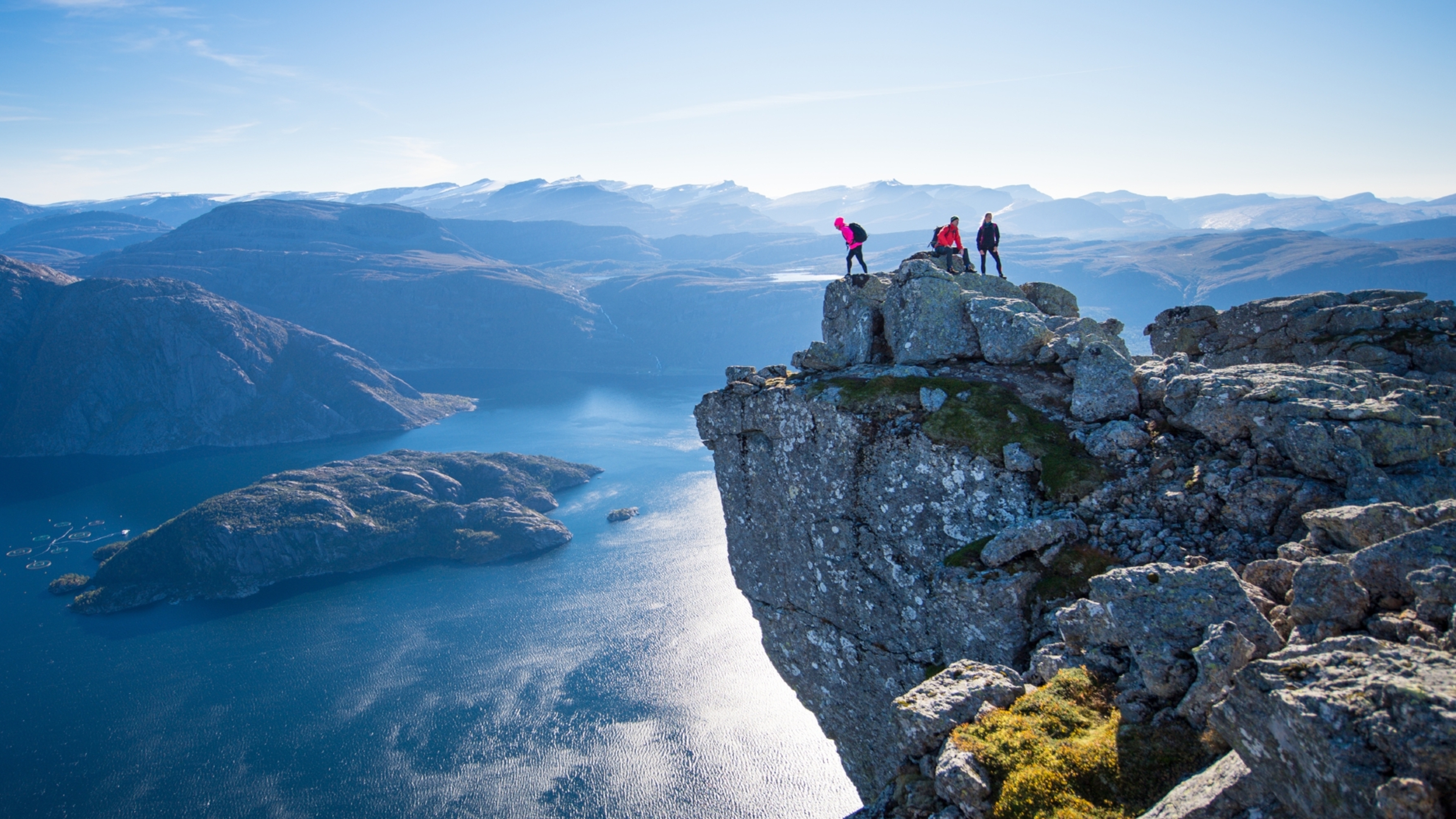 Hiking the Hornelen top in Bremanger in Fjord Norway