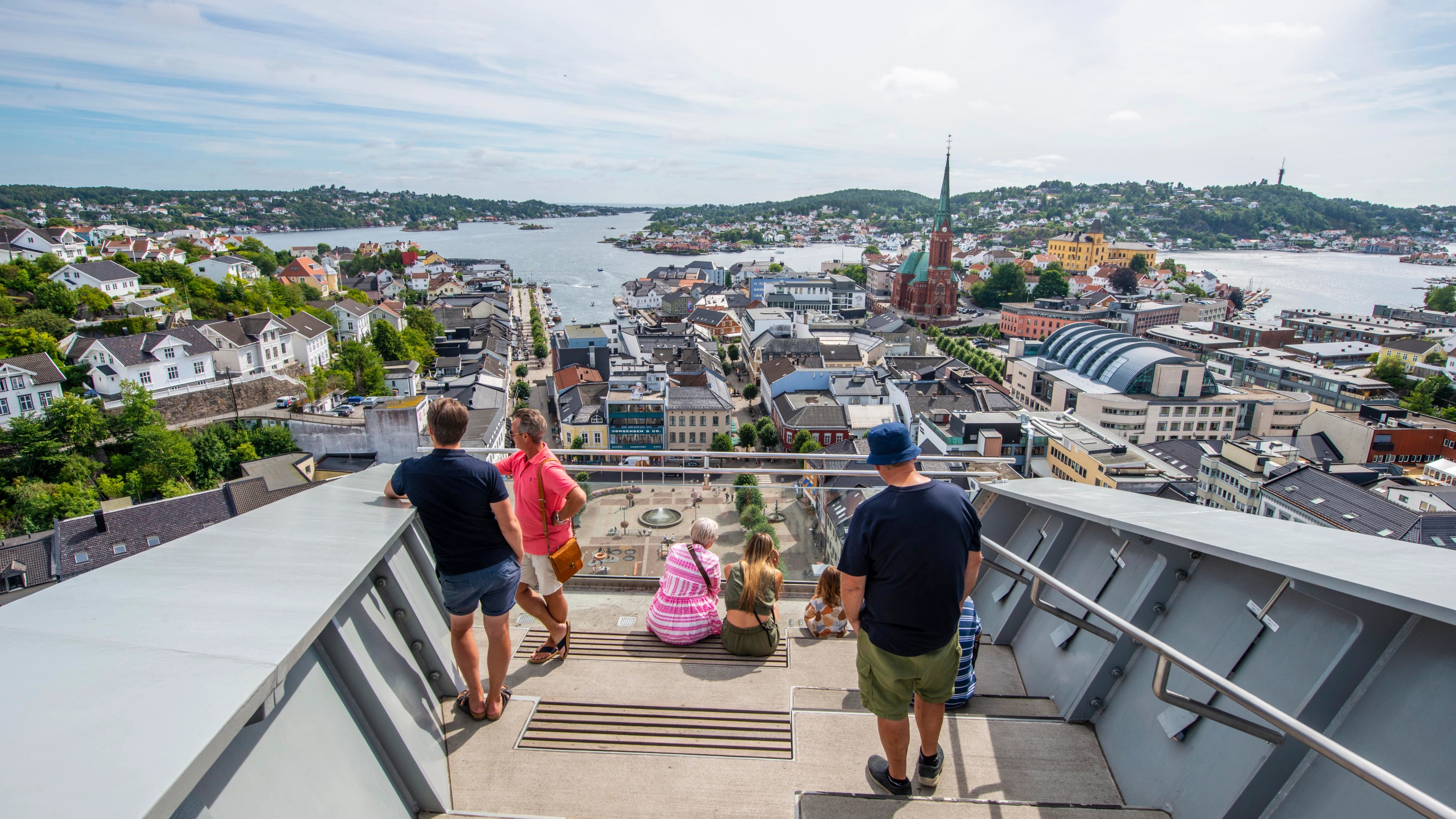 View over Arendal from the Glass Lift