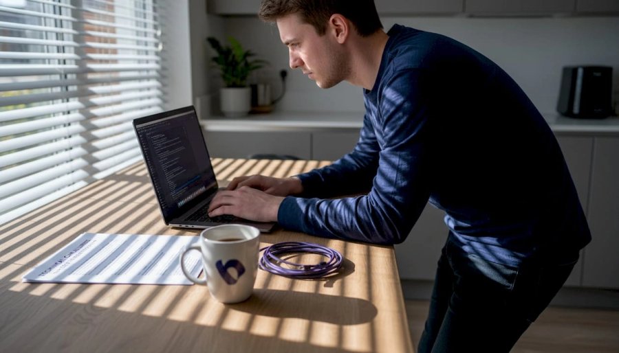 Developer completing take-home technical task