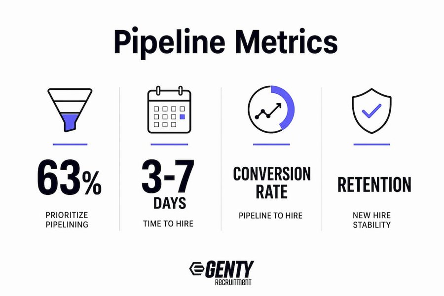 Infographic showing talent pipelining key metrics