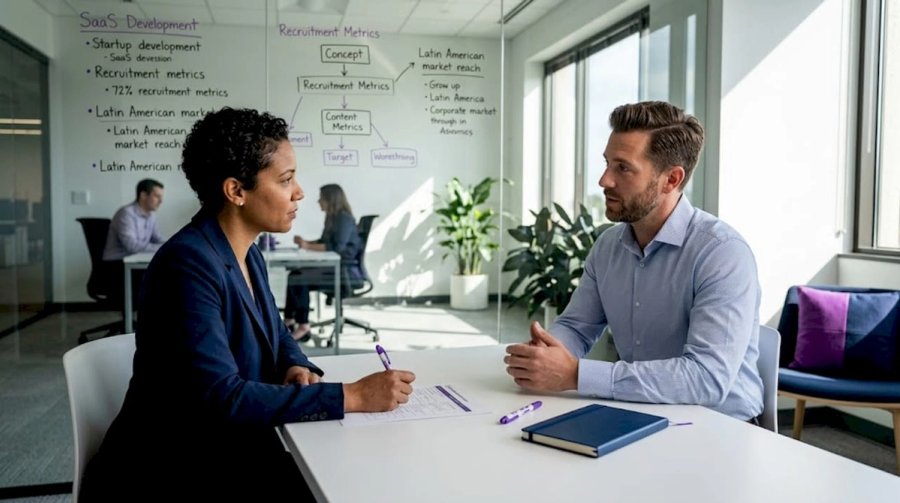 Structured SaaS interview with scoring rubric