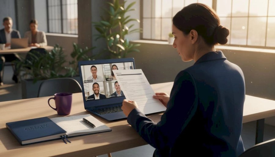Recruiter interviewing LATAM candidate remotely