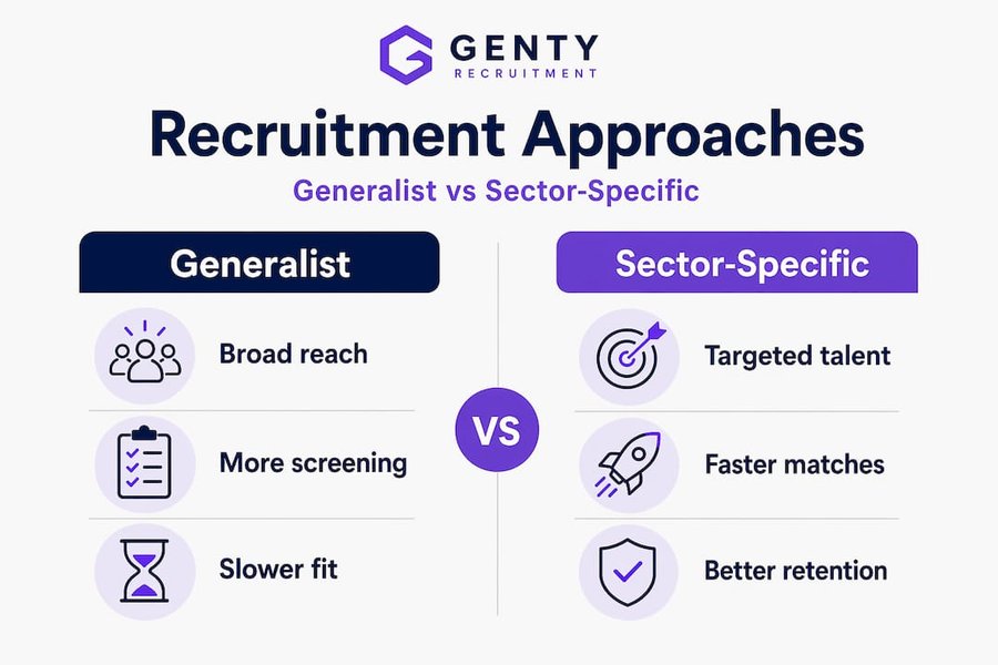 Infographic comparing generalist and sector-specific recruitment