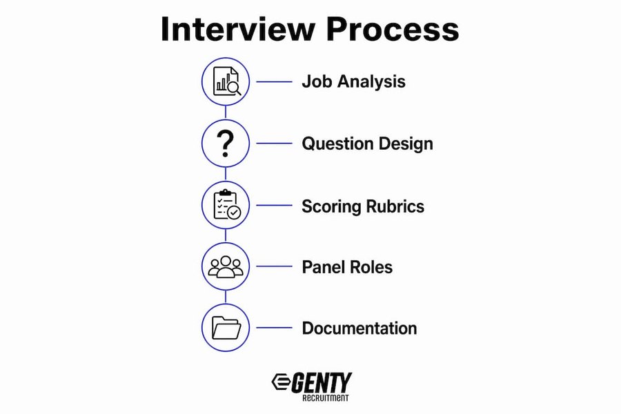 Infographic showing structured interview steps