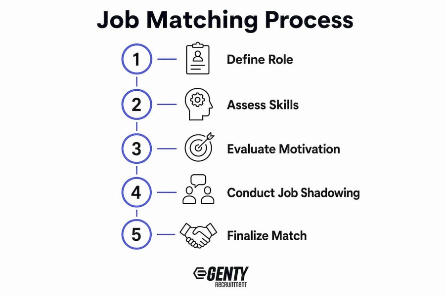 Infographic outlining job matching process steps