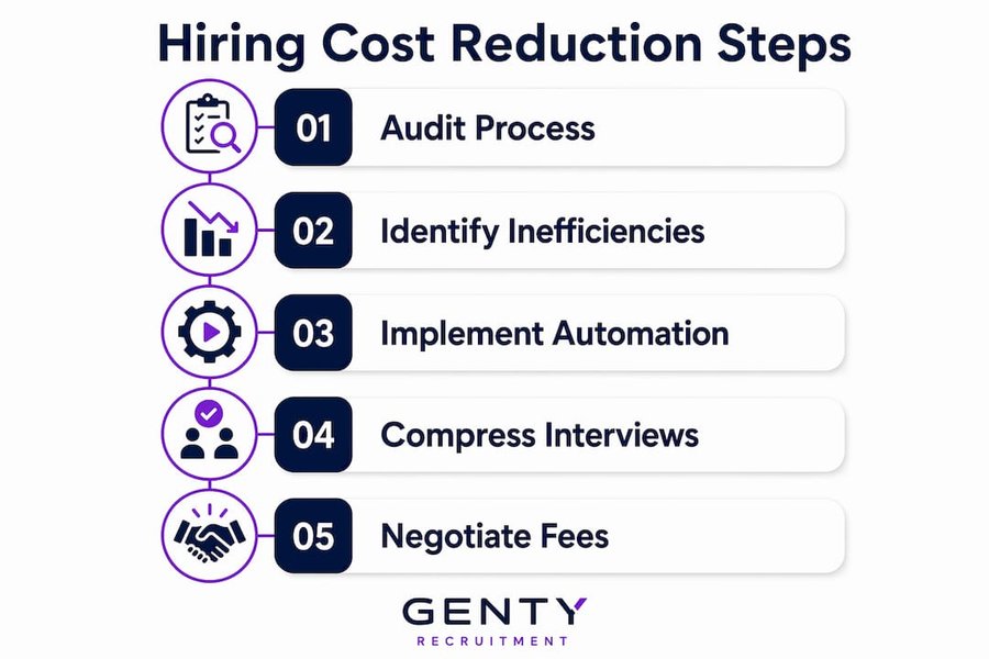 Infographic of hiring cost reduction steps
