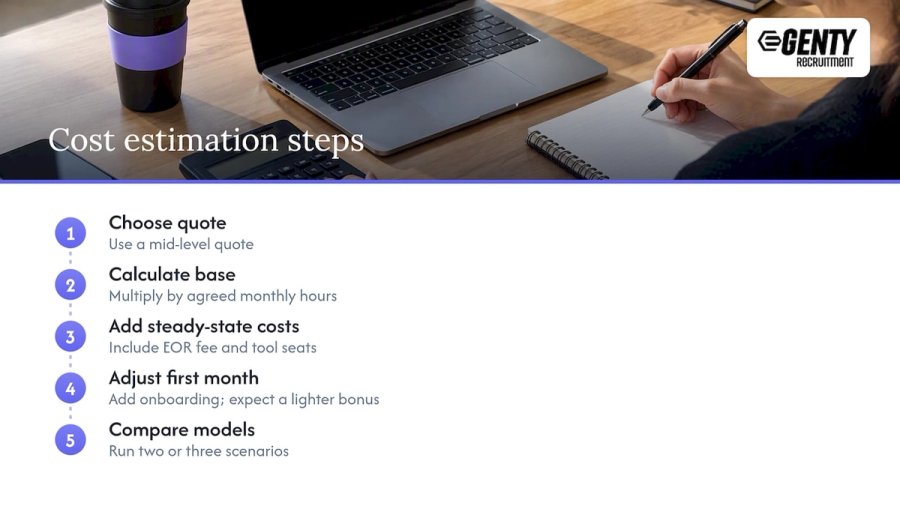 How do you estimate first-month and steady-state costs? — overview diagram