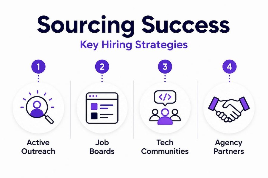 Infographic outlining key LATAM sourcing steps