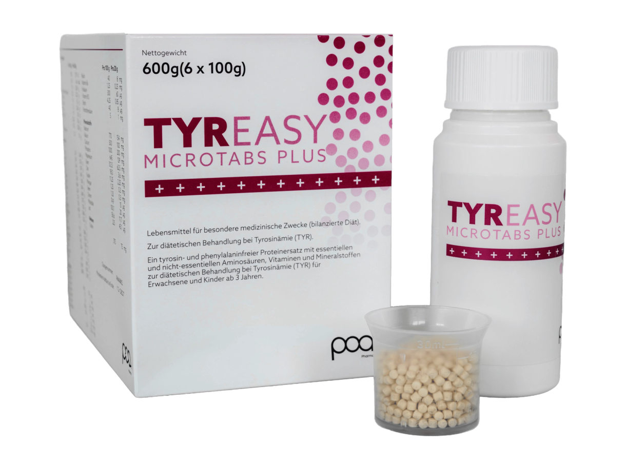 TYR Easy Microtabs Plus box packaging, bottle and microtablets.
