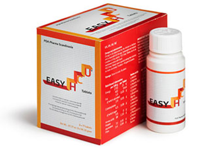EasyH Pro tablet box and bottle packaging displayed together on white background