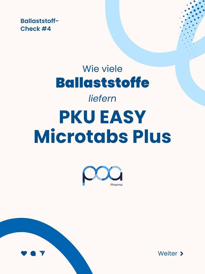 Ballaststoff-Check #4: Grafik mit der Frage, wie viele Ballaststoffe PKU Easy Microtabs Plus liefern