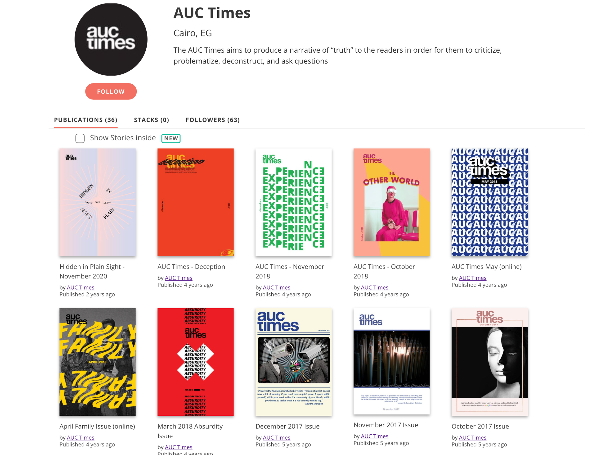 AUC Times magazine website thumbnail.