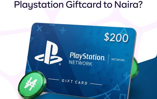 Illustration of a $200 PlayStation Network gift card with the headline "How much is a $200 PlayStation Gift Card to Naira?" and Jophab branding.