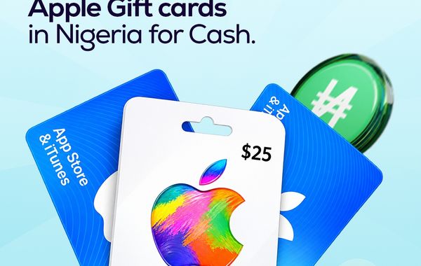 Apple gift card with App Store and iTunes cards, a Nigerian naira symbol, and Jophab branding, illustrating how to sell Apple gift cards in Nigeria for cash.