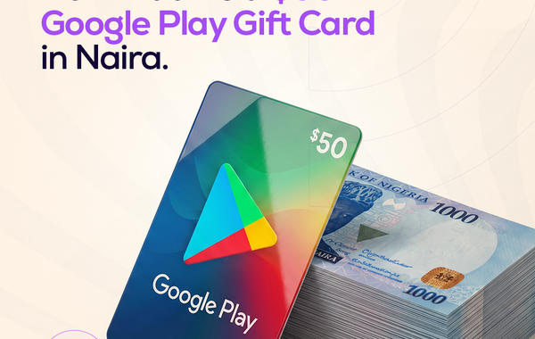$50 Google Play gift card showing its estimated value in Nigerian Naira