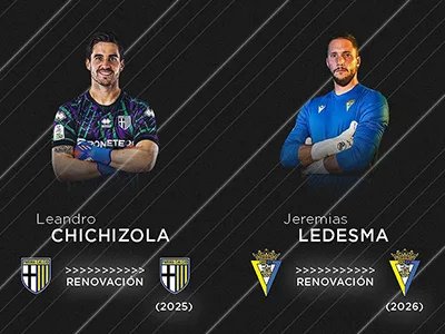 Anuncios de archivo de renovaciones de Chichizola con Parma y Ledesma con Cádiz