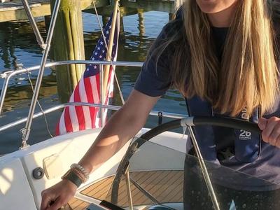 Taking the helm at the marina
