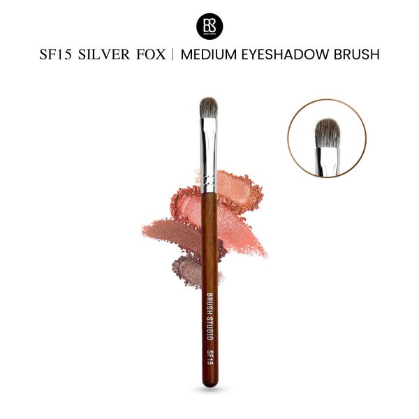 SF15 Silver Fox Medium Eyeshadow Brush
แปรงแต่งตาขนจิ้งจอกเงินขนาดกลาง