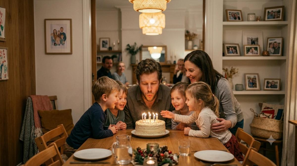 Dad Blowing Out Candles
