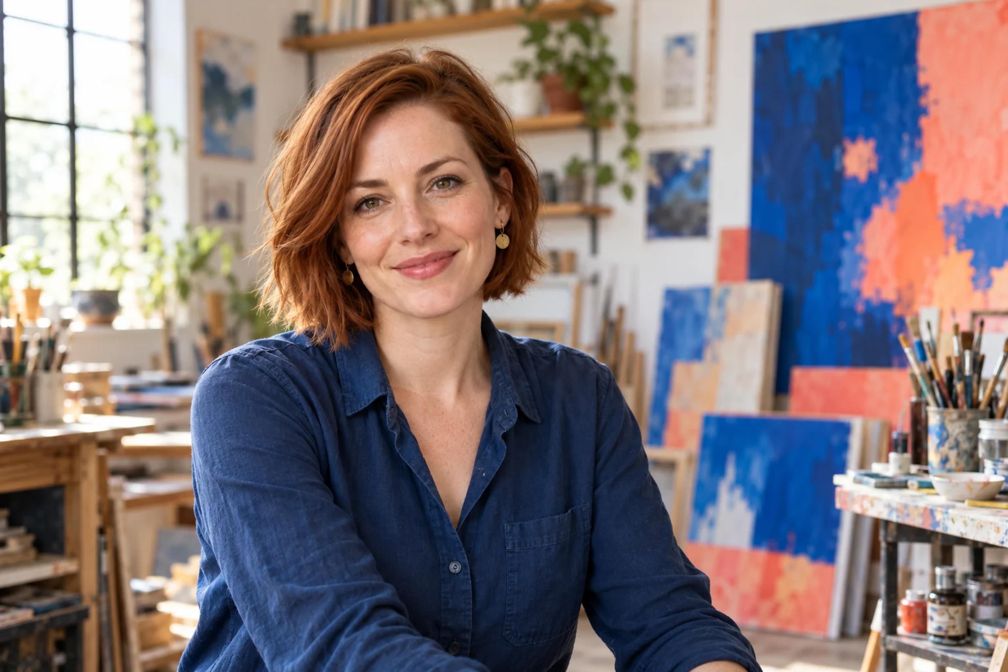 Creative professional in a colourful art studio