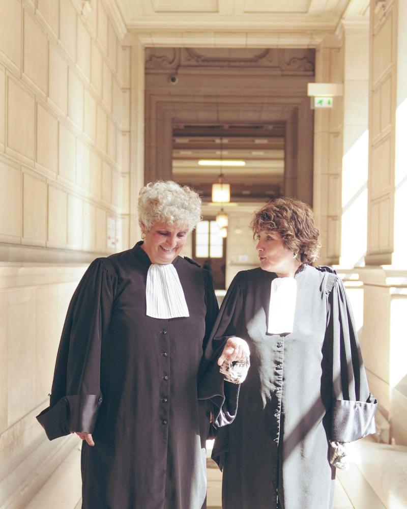 Rachel Saada et Marianne Lagrue au palais de justice