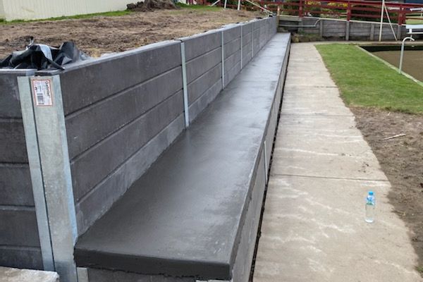 Retaining wall project in Belmont