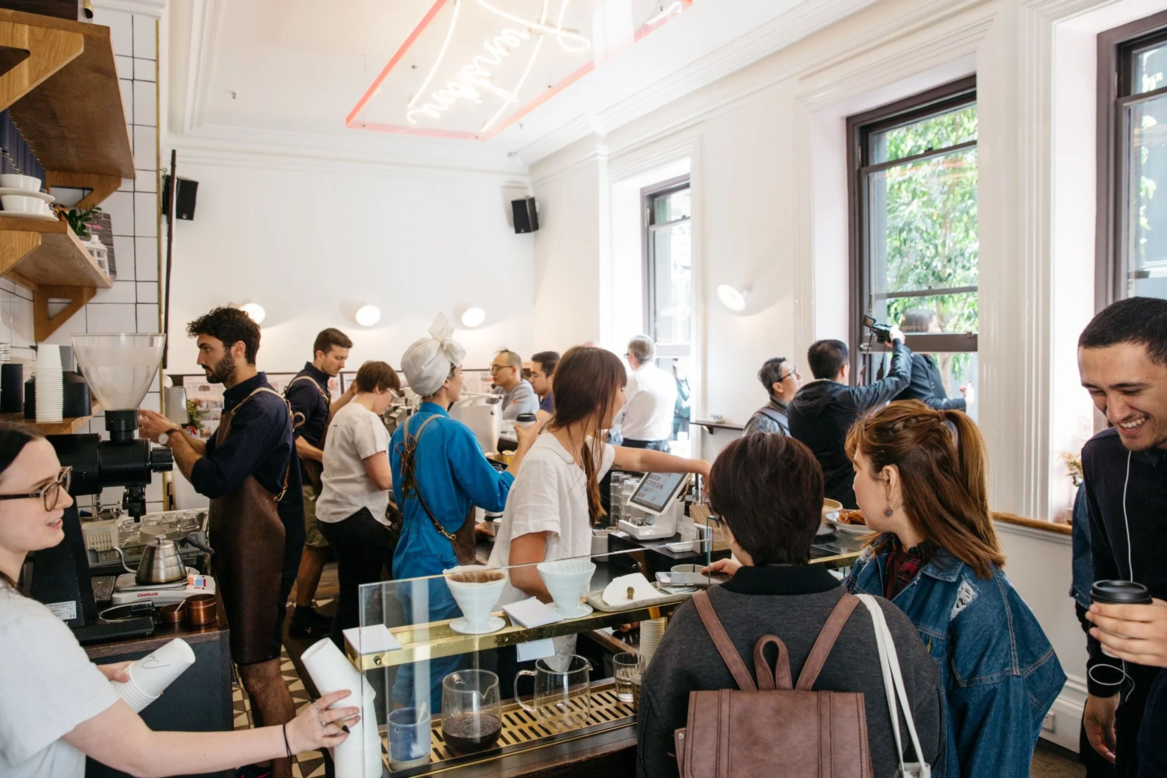 Patricia, a bustling cafe in Melbourne's CBD designed by Foolscap. 