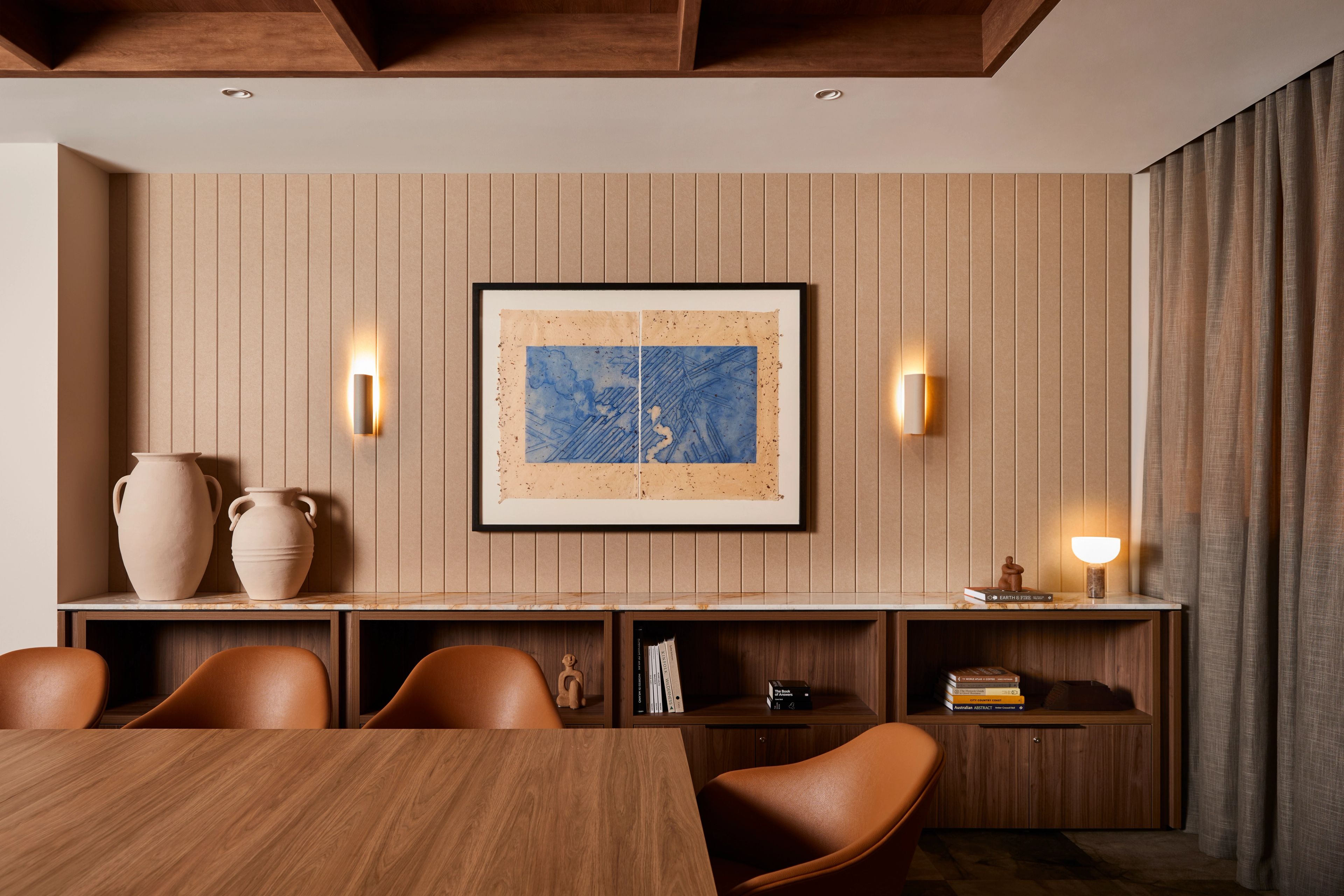 The boardroom at Forum Workspace, a premium co-working space designed by Foolscap. 