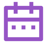 Icon of a Calendar to signify Violet Health Infusion Care’s Flexible Appointment Booking Times