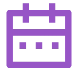 Icon of a Calendar to signify Violet Health Infusion Care’s Flexible Appointment Booking Times
