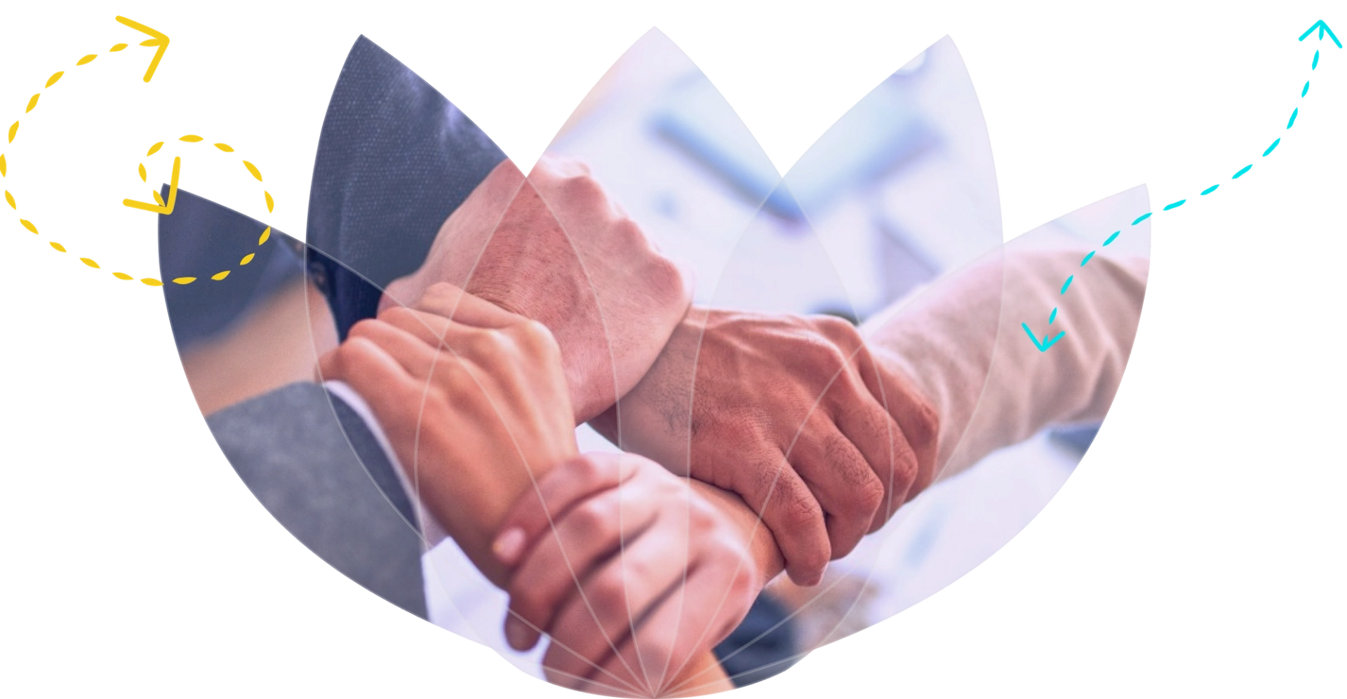 Violet Health Logo with image of Doctors and Patients interlocking hands