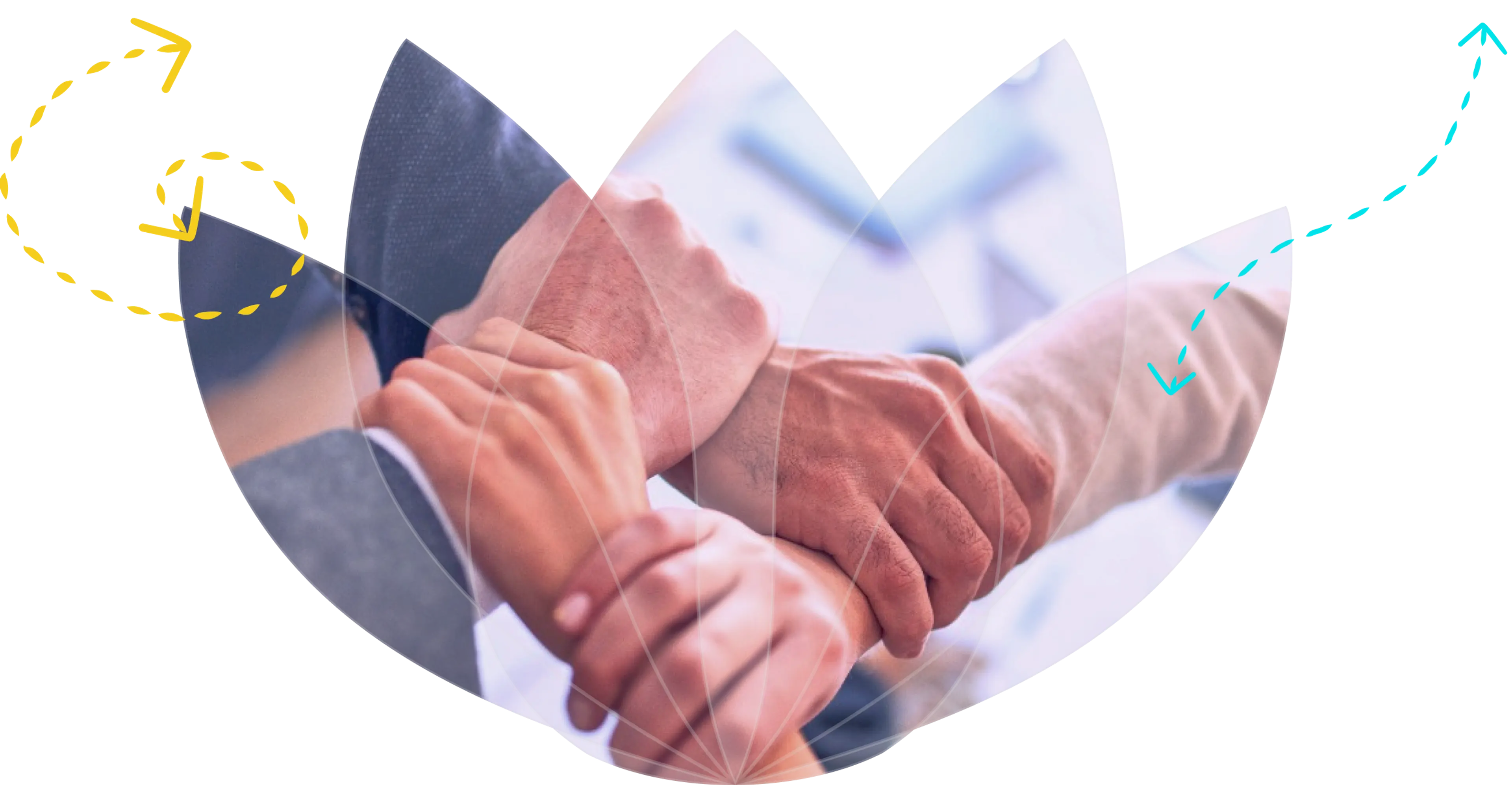 Violet Health Logo with image of Doctors and Patients interlocking hands