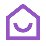 Icon of a Building with a Smile to signify the Kind and Compassionate Attitudes of the Nurses and Doctor at the Violet Health Infusion Care Clinic