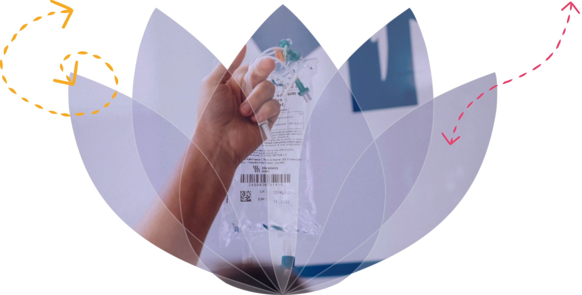 Violet Health logo with image of Registered Nurse preparing IV Infusion Treatment Bag