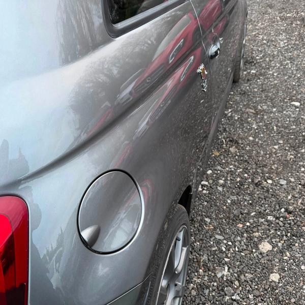 After — Large rear quarter dent repair on a Fiat 500 Abarth in Wigan