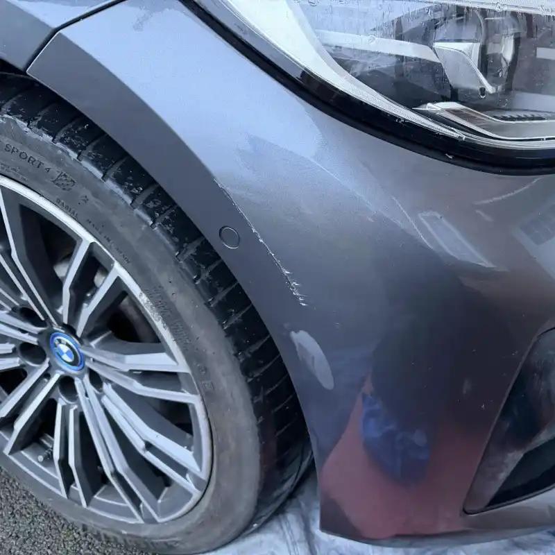 Before - Corner bumper scuff repair on BMW 3-series in Wigan